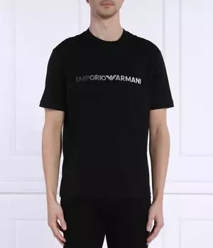 Футболка мужская Emporio Armani однотонная хлопковая, черный