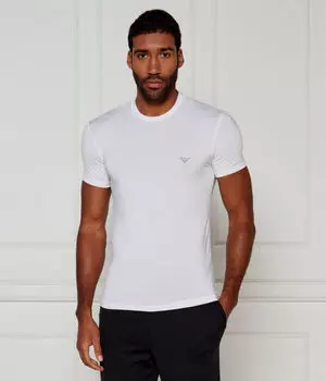 Футболка мужская Emporio Armani однотонная облегающая, белый