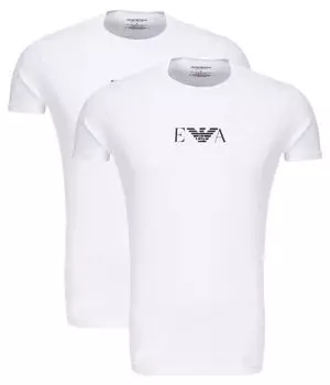 Футболка мужская Emporio Armani с логотипом бренда 2 шт, белый