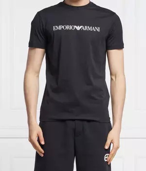 Футболка мужская Emporio Armani с логотипом бренда, черный