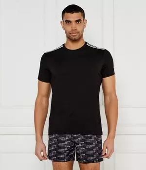 Футболка мужская Emporio Armani стандартного кроя с принтом на плечах, черный