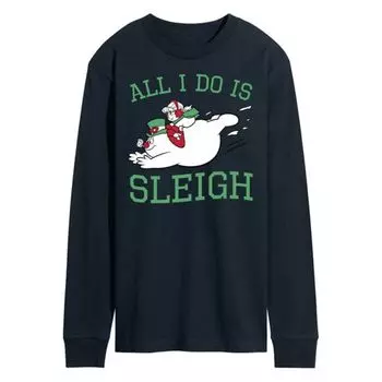 Футболка мужская Frosty the snowman all i do is sleigh с длинным рукавом Licensed Character, синий
