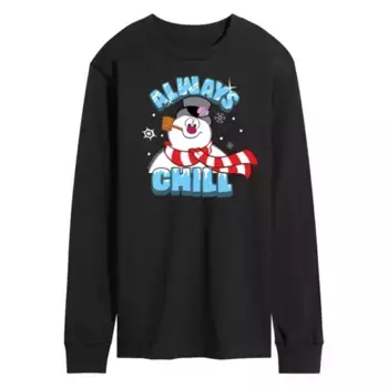 Футболка мужская Frosty The Snowman Always Chill с длинным рукавом Licensed Character, черный