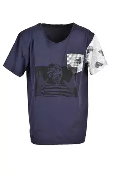 Футболка мужская Gabriele Pasini с принтом, синий