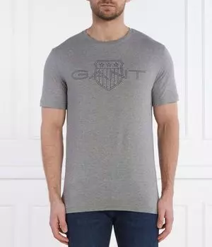 Футболка мужская Gant с логотипом бренда, серый