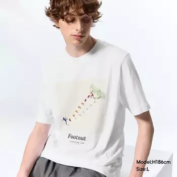 Футболка мужская GU TT с принтом, хаки