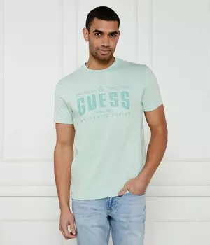 Футболка мужская Guess Jeans из органического хлопка с принтом, зеленый