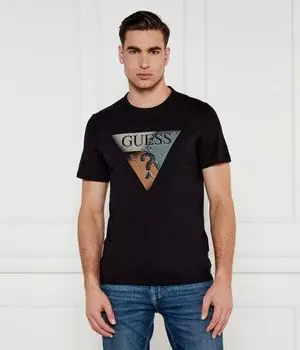 Футболка мужская Guess Jeans из органического хлопка с принтом, черный