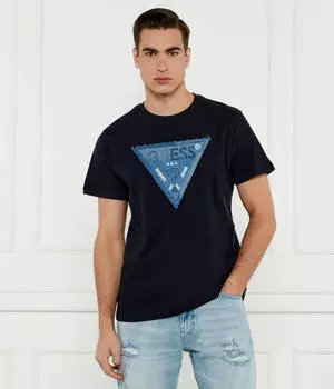 Футболка мужская Guess Jeans с логотипом, черный/синий