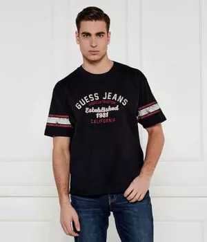 Футболка мужская Guess Jeans с принтом в винтажном стиле, черный