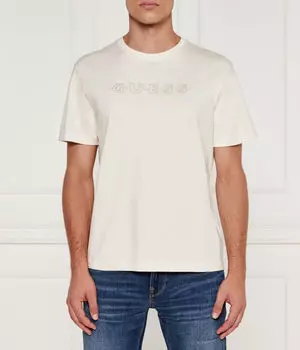Футболка мужская Guess Jeans с вышивкой, экрю