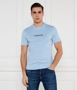 Футболка мужская Guess Jeans с вышивкой, голубой