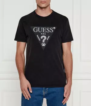 Футболка мужская Guess Jeans свободная с логотипом, черный