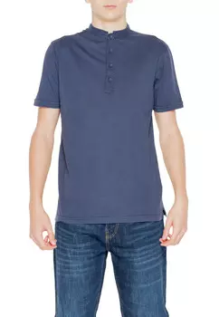 Футболка мужская Hamaki-Ho на пуговицах, синий