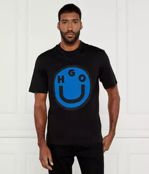 Футболка мужская Hugo Blue с принтом, черный