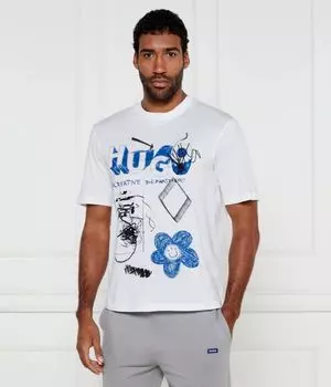 Футболка мужская Hugo Blue с рисунком, белый