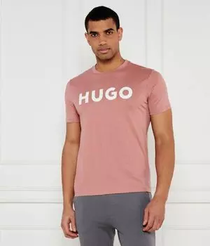 Футболка мужская Hugo хлопковая с логотипом, розовый