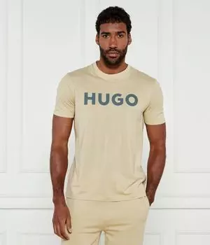 Футболка мужская Hugo с надписью, бежевый