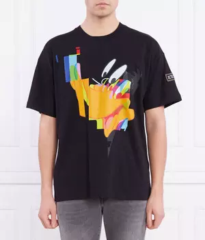 Футболка мужская Iceberg с цветным рисунком, черный