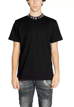 Футболка мужская Icon с принтом на горловине, черный