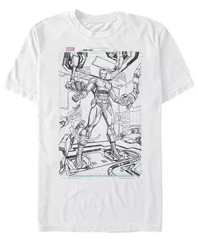 Футболка мужская Ironman Sketch с коротким рукавом и круглым вырезом Fifth Sun, белый