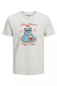 Футболка мужская Jack & Jones с принтом, серый