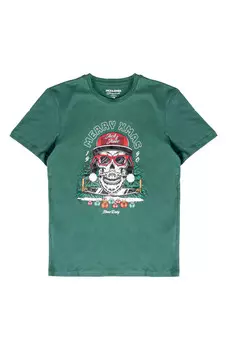 Футболка мужская Jack & Jones с принтом, зеленый