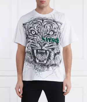 Футболка мужская Just Cavalli с принтом тигра, белый