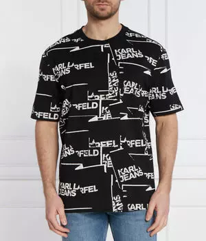Футболка мужская Karl Lagerfeld Jeans свободного кроя с принтом, черный