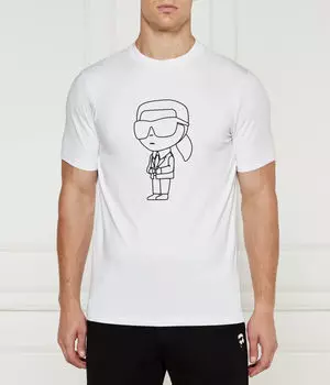 Футболка мужская Karl Lagerfeld с фирменным принтом, белый