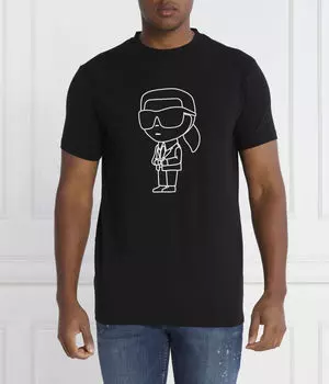 Футболка мужская Karl Lagerfeld с круглым вырезом и рисунком, черный