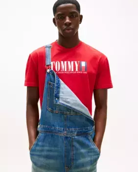 Футболка мужская классического кроя с коротким рукавом Tommy Jeans, красный