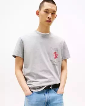 Футболка мужская классического кроя с коротким рукавом Tommy Jeans, серый