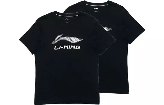 Футболка мужская комплект из 2 шт., черная Lining, черный