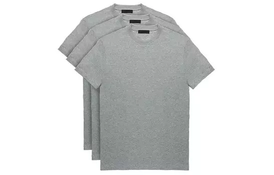 Футболка мужская, комплект из трех предметов, серая Prada, цвет Three-piece pack (grey)