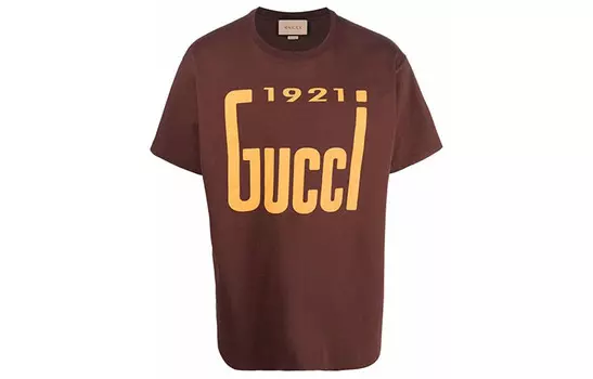 Футболка мужская коричневая Gucci, коричневый