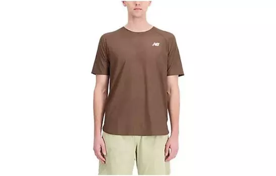Футболка мужская коричневая New Balance, коричневый