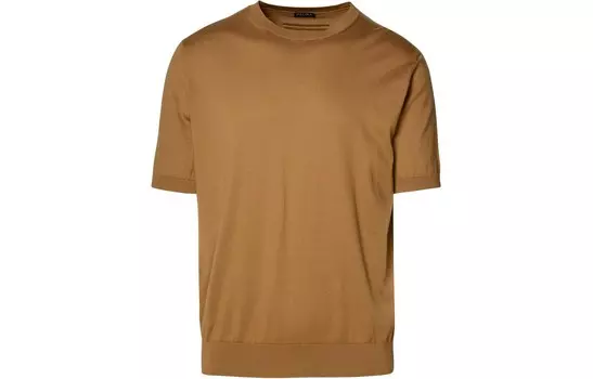 Футболка мужская коричневая Zegna, коричневый