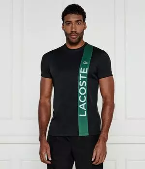 Футболка мужская Lacoste с контрастной полосой, черный