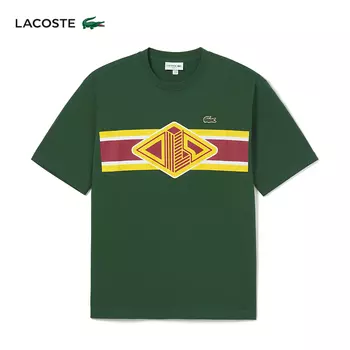 Футболка мужская Lacoste с короткими рукавами, кремово - белый