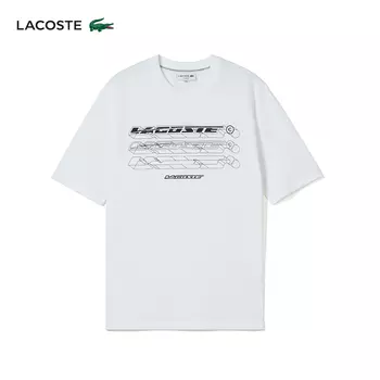 Футболка мужская Lacoste с принтом, белый