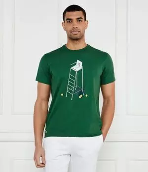 Футболка мужская Lacoste с принтом, зеленый