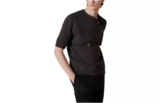 Футболка мужская лакричного цвета Hermes, цвет Licorice color