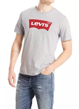 Футболка мужская Levis с фирменным принтом, серый