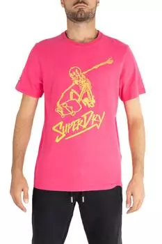 Футболка Мужская МАЛИНОВАЯ РОЗОВАЯ SUPERDRY, розовый