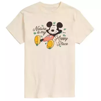Футболка мужская Mickey Mouse «Природа — мое счастье» Disney, бежевый