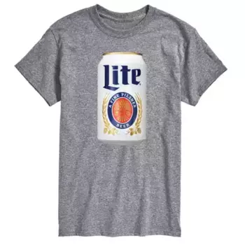 Футболка мужская Miller Light с принтом банки Licensed Character, серый