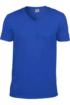 Футболка мужская мягкая Gildan с V-образным вырезом и коротким рукавом, цвет royal