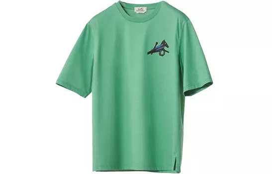 Футболка мужская мягкая зеленая Hermes, зеленый