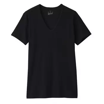 Футболка мужская Muji с V-образным вырезом и короткими рукавами, светло-бежевый
